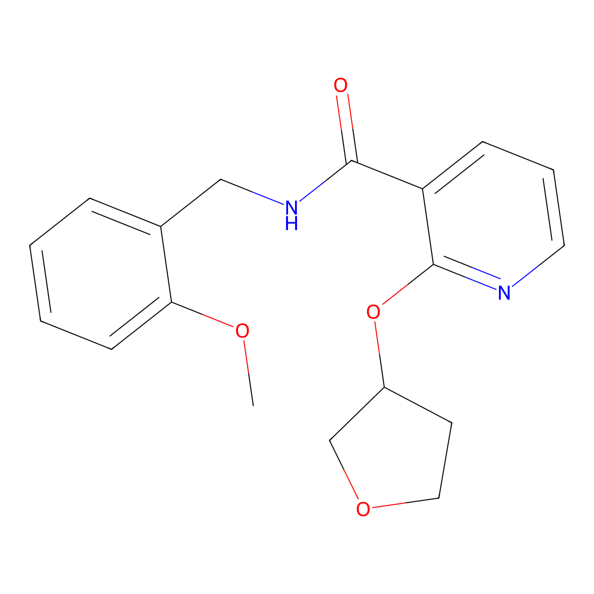 N-(2-methoxybenzyl)-2-((tetrahydrofuran-3-yl)oxy)nicotinamide molecular structure, CAS 2034491-40-0