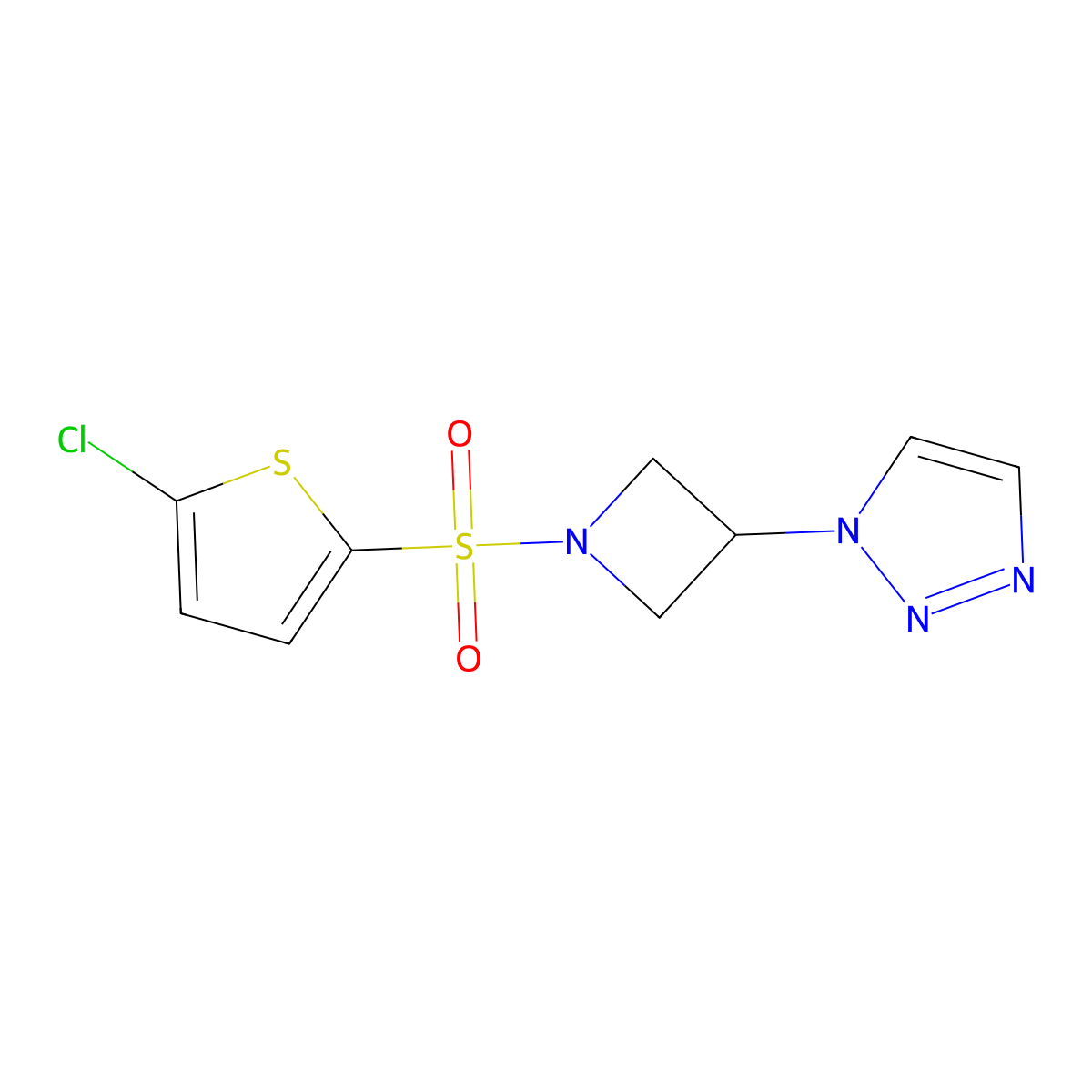1-(1-((5-chlorothiophen-2-yl)sulfonyl)azetidin-3-yl)-1H-1,2,3-triazole molecular structure, CAS 2034491-45-5