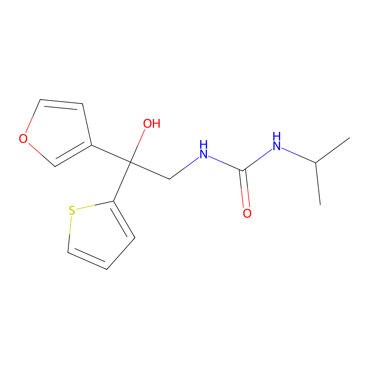 1-(2-(Furan-3-yl)-2-hydroxy-2-(thiophen-2-yl)ethyl)-3-isopropylurea molecular structure, CAS 2034491-46-6