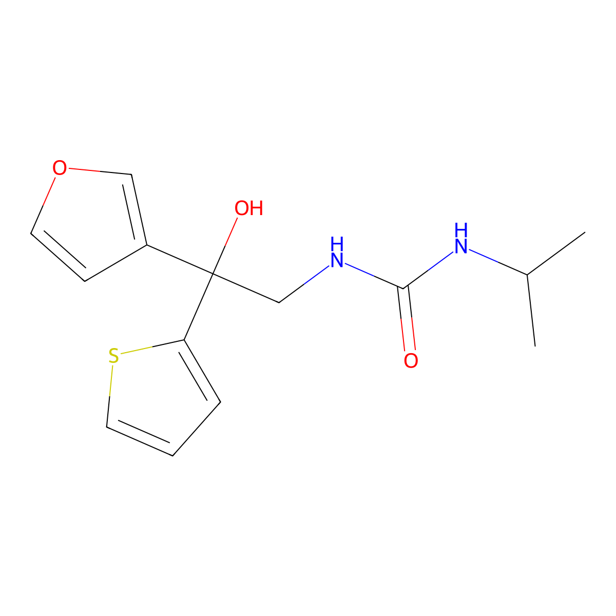 1-(2-(Furan-3-yl)-2-hydroxy-2-(thiophen-2-yl)ethyl)-3-isopropylurea molecular structure, CAS 2034491-46-6