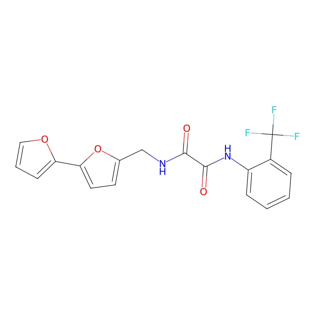 N1-([2,2'-bifuran]-5-ylmethyl)-N2-(2-(trifluoromethyl)phenyl)oxalamide molecular structure, CAS 2034491-49-9