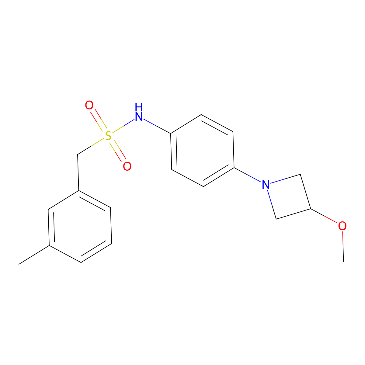 N-(4-(3-methoxyazetidin-1-yl)phenyl)-1-(m-tolyl)methanesulfonamide molecular structure, CAS 2034491-50-2