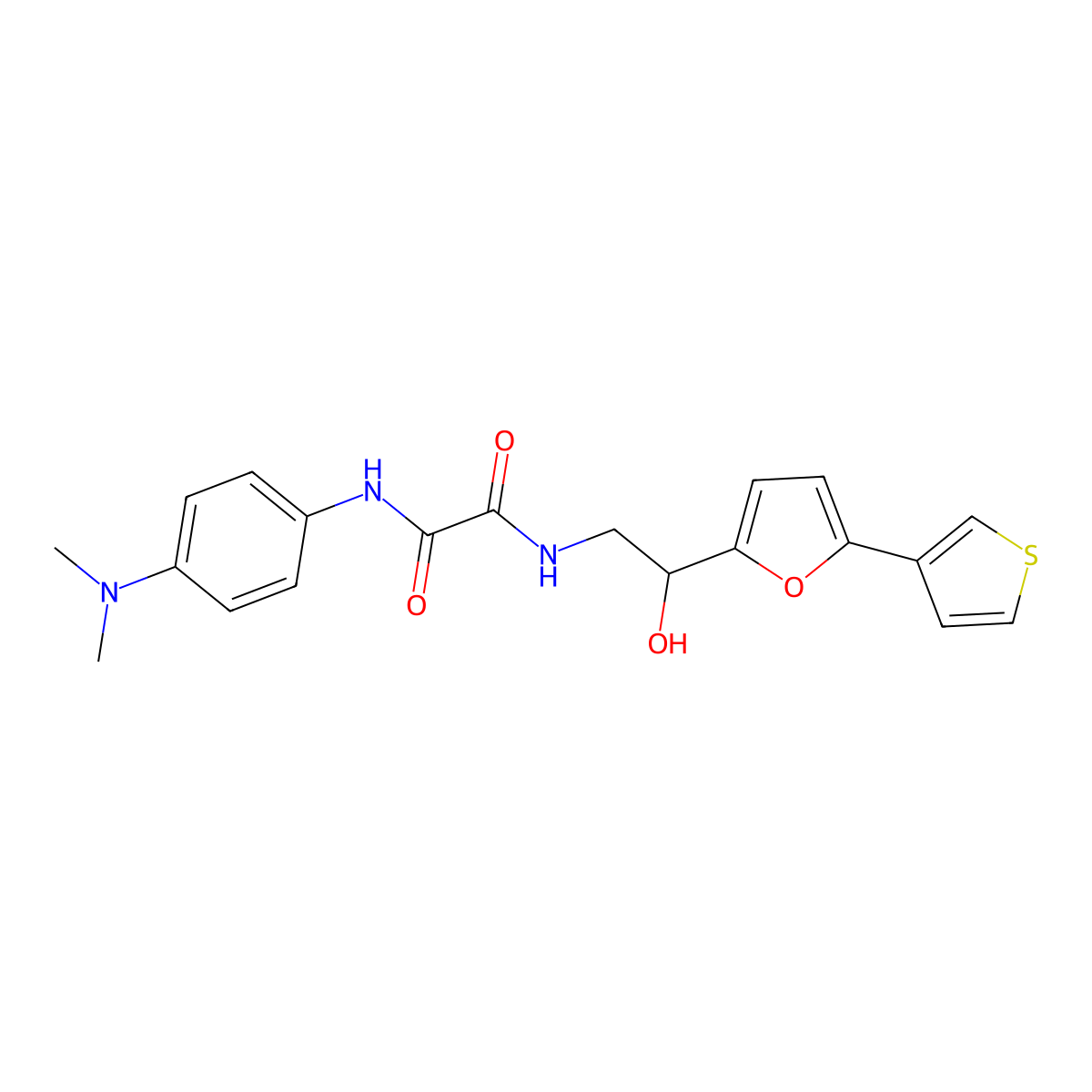 N1-(4-(dimethylamino)phenyl)-N2-(2-hydroxy-2-(5-(thiophen-3-yl)furan-2-yl)ethyl)oxalamide molecular structure, CAS 2034491-51-3