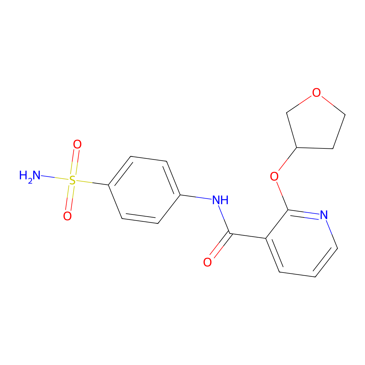 N-(4-sulfamoylphenyl)-2-((tetrahydrofuran-3-yl)oxy)nicotinamide molecular structure, CAS 2034491-53-5