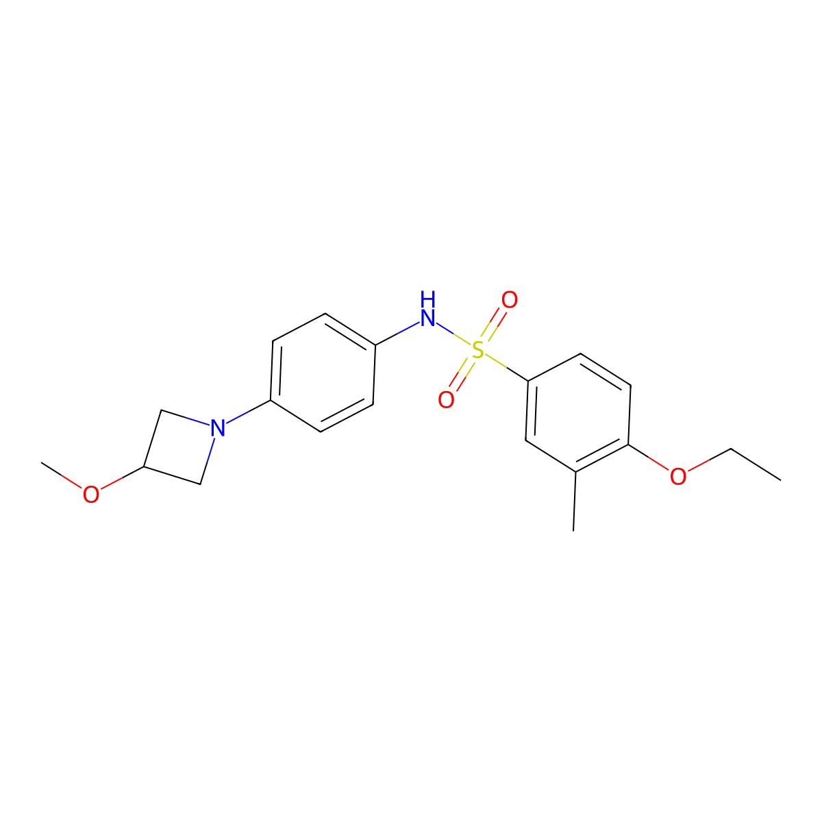 4-ethoxy-N-(4-(3-methoxyazetidin-1-yl)phenyl)-3-methylbenzenesulfonamide molecular structure, CAS 2034491-56-8