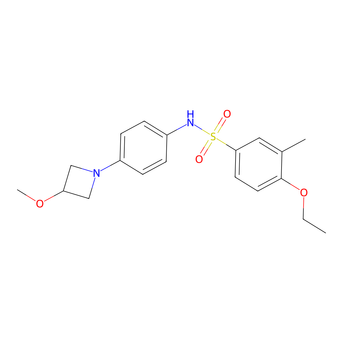 4-ethoxy-N-(4-(3-methoxyazetidin-1-yl)phenyl)-3-methylbenzenesulfonamide molecular structure, CAS 2034491-56-8