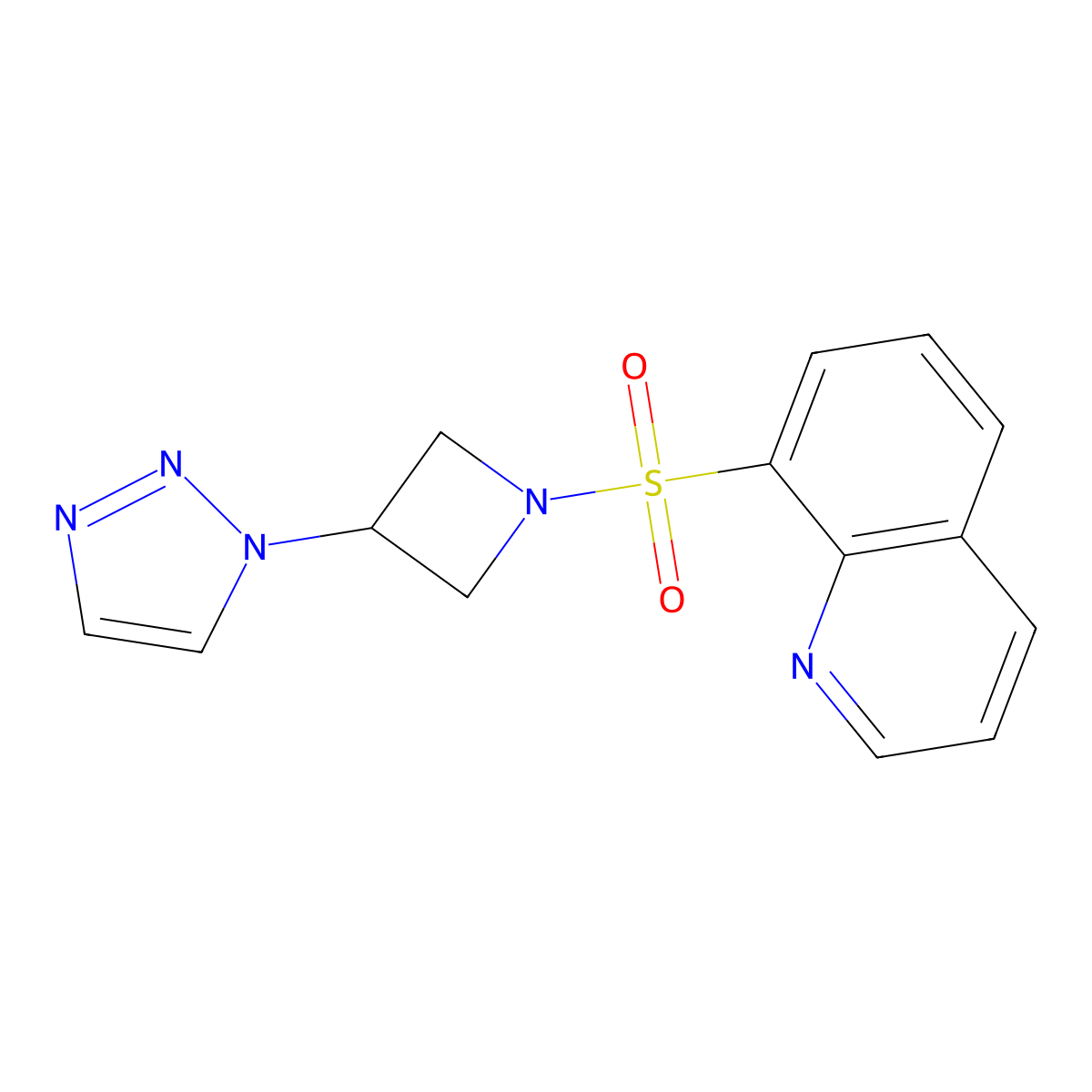 8-{[3-(1H-1,2,3-triazol-1-yl)azetidin-1-yl]sulfonyl}quinoline molecular structure, CAS 2034491-62-6