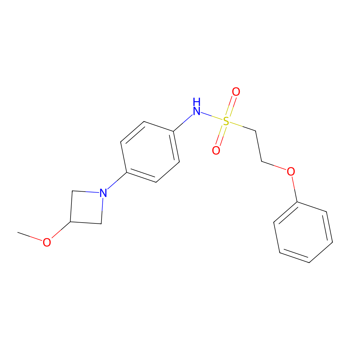 N-(4-(3-methoxyazetidin-1-yl)phenyl)-2-phenoxyethanesulfonamide molecular structure, CAS 2034491-64-8