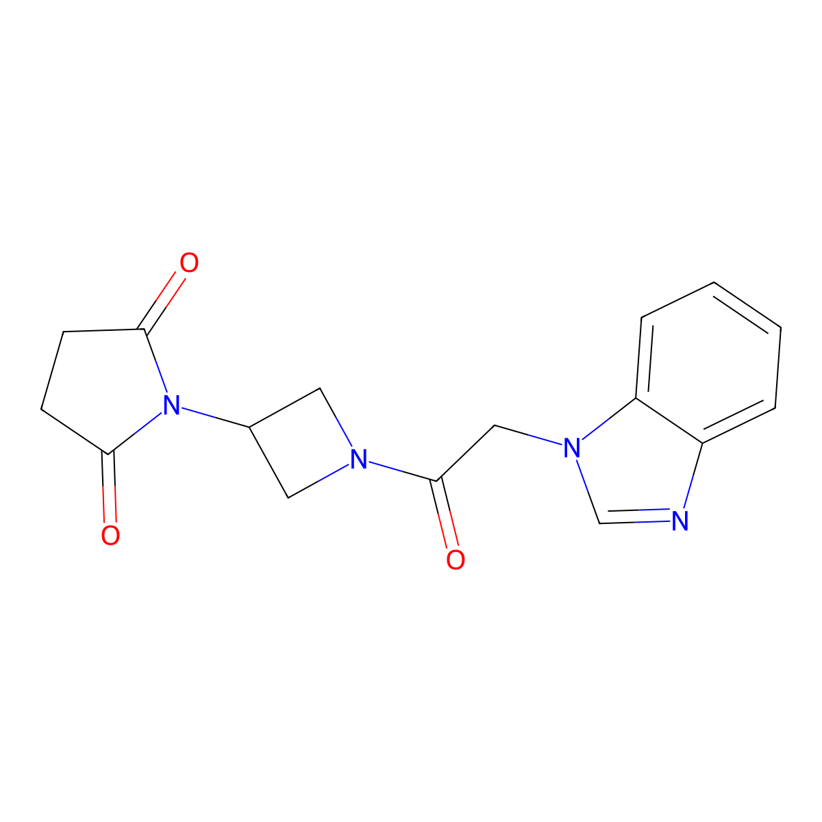 1-(1-(2-(1H-benzo[d]imidazol-1-yl)acetyl)azetidin-3-yl)pyrrolidine-2,5-dione molecular structure, CAS 2034491-80-8