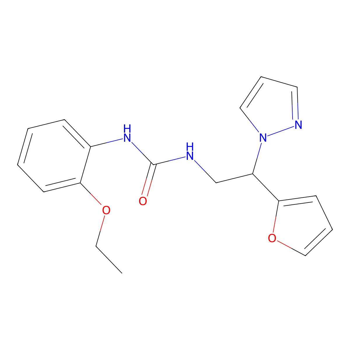 1-(2-ethoxyphenyl)-3-(2-(furan-2-yl)-2-(1H-pyrazol-1-yl)ethyl)urea molecular structure, CAS 2034491-84-2