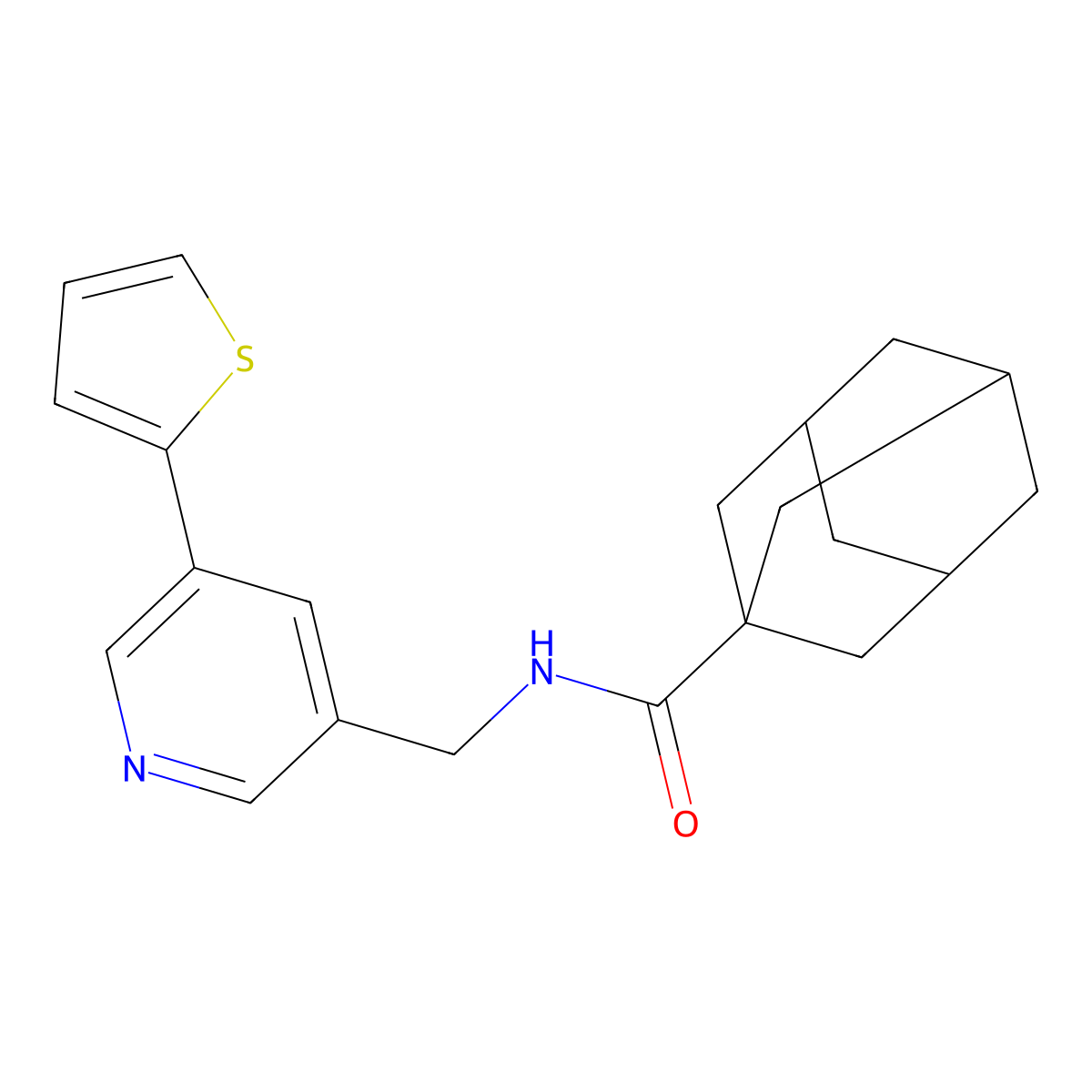 N-{[5-(thiophen-2-yl)pyridin-3-yl]methyl}adamantane-1-carboxamide molecular structure, CAS 2034491-85-3