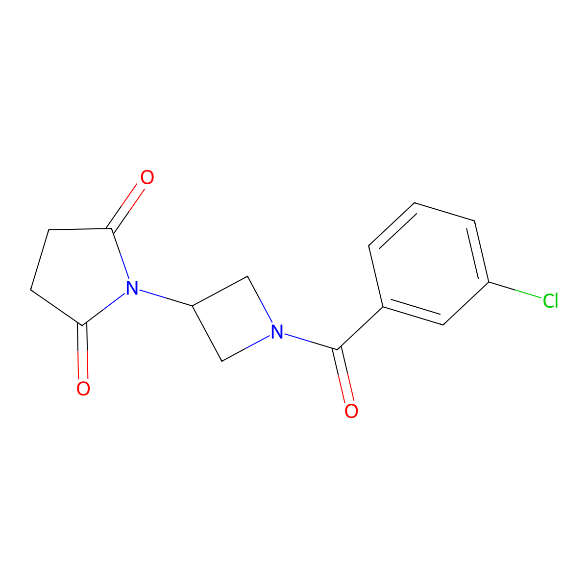 1-[1-(3-Chlorobenzoyl)azetidin-3-yl]pyrrolidine-2,5-dione molecular structure, CAS 2034491-87-5
