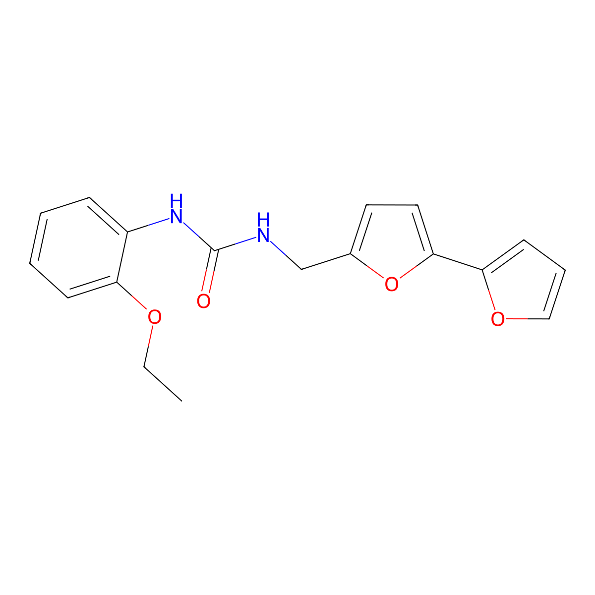 1-([2,2'-Bifuran]-5-ylmethyl)-3-(2-ethoxyphenyl)urea molecular structure, CAS 2034491-90-0
