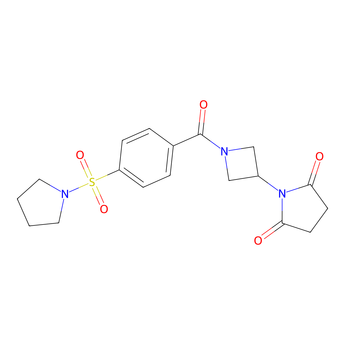 1-(1-(4-(Pyrrolidin-1-ylsulfonyl)benzoyl)azetidin-3-yl)pyrrolidine-2,5-dione molecular structure, CAS 2034491-97-7