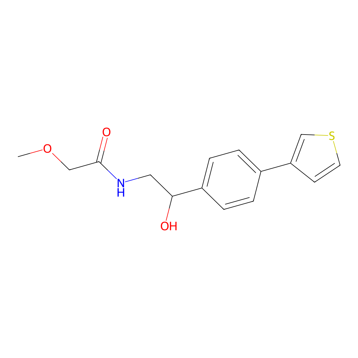 N-{2-hydroxy-2-[4-(thiophen-3-yl)phenyl]ethyl}-2-methoxyacetamide molecular structure, CAS 2034492-00-5