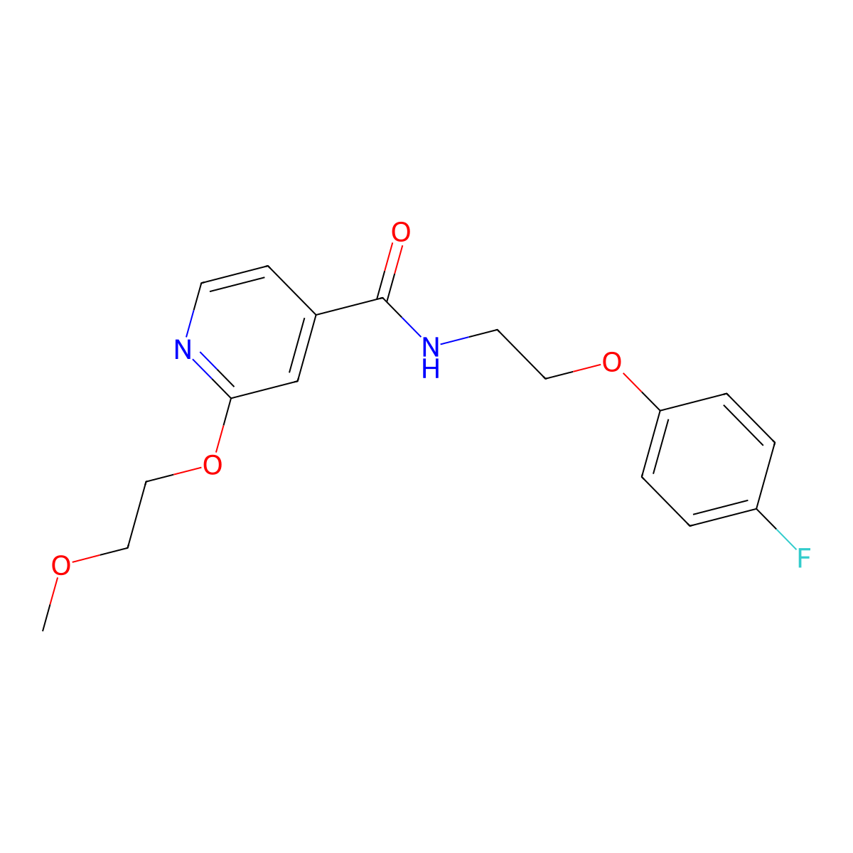 N-(2-(4-fluorophenoxy)ethyl)-2-(2-methoxyethoxy)isonicotinamide molecular structure, CAS 2034492-03-8