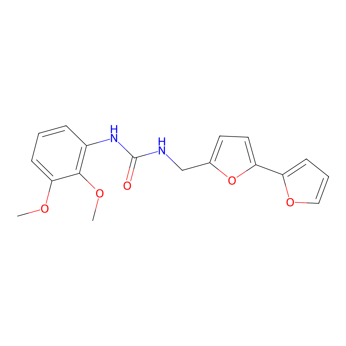 1-([2,2'-Bifuran]-5-ylmethyl)-3-(2,3-dimethoxyphenyl)urea molecular structure, CAS 2034492-05-0