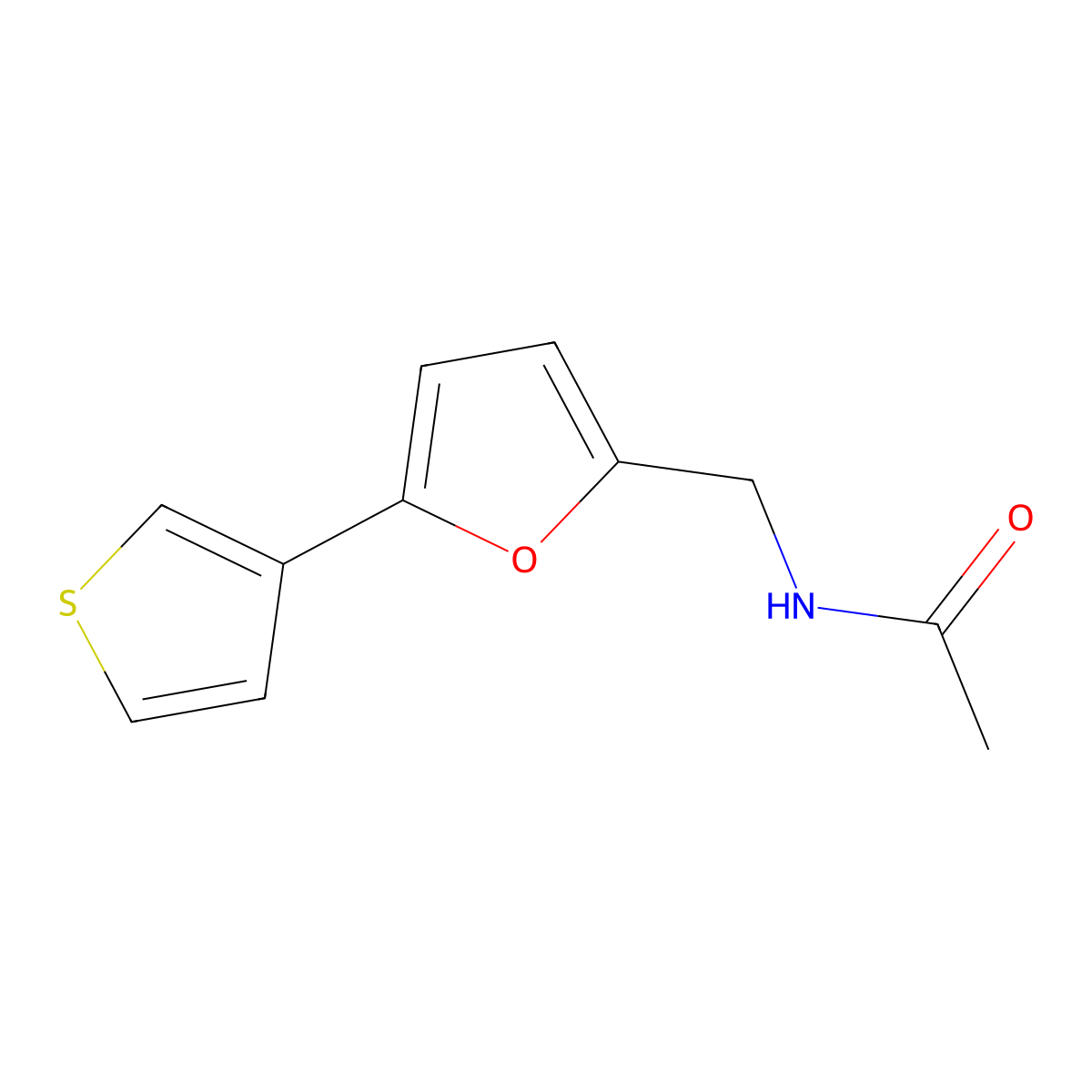 N-((5-(thiophen-3-yl)furan-2-yl)methyl)acetamide molecular structure, CAS 2034492-13-0