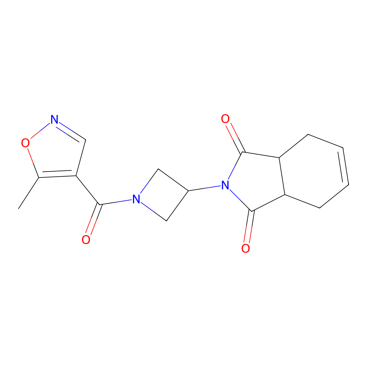 2-(1-(5-methylisoxazole-4-carbonyl)azetidin-3-yl)-3a,4,7,7a-tetrahydro-1H-isoindole-1,3(2H)-dione molecular structure, CAS 2034492-20-9