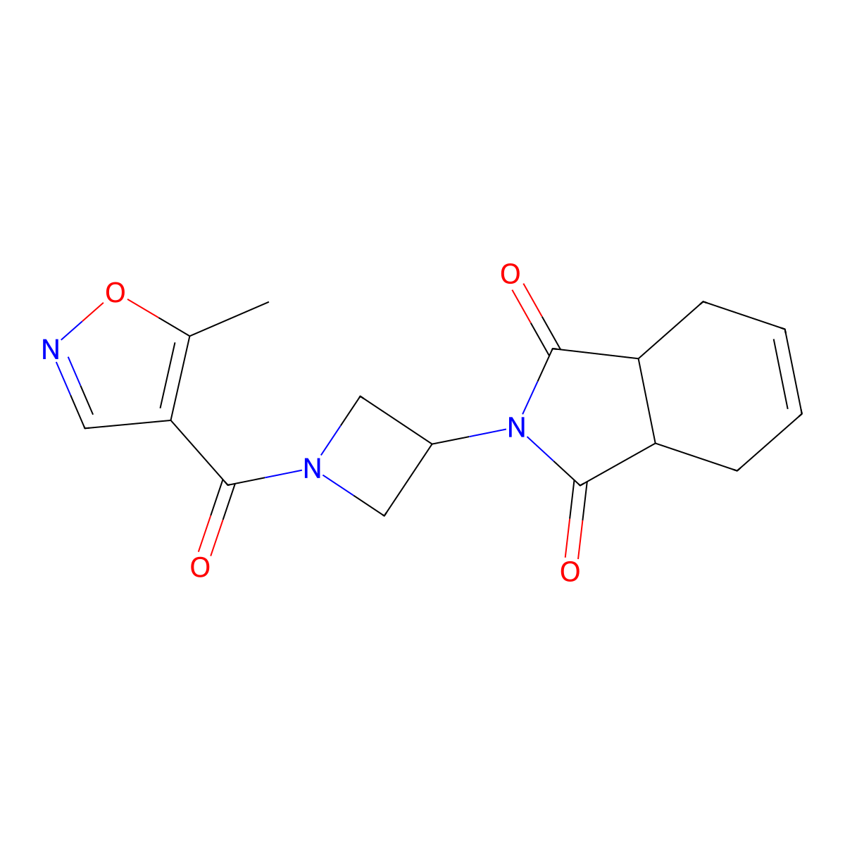 2-(1-(5-methylisoxazole-4-carbonyl)azetidin-3-yl)-3a,4,7,7a-tetrahydro-1H-isoindole-1,3(2H)-dione molecular structure, CAS 2034492-20-9