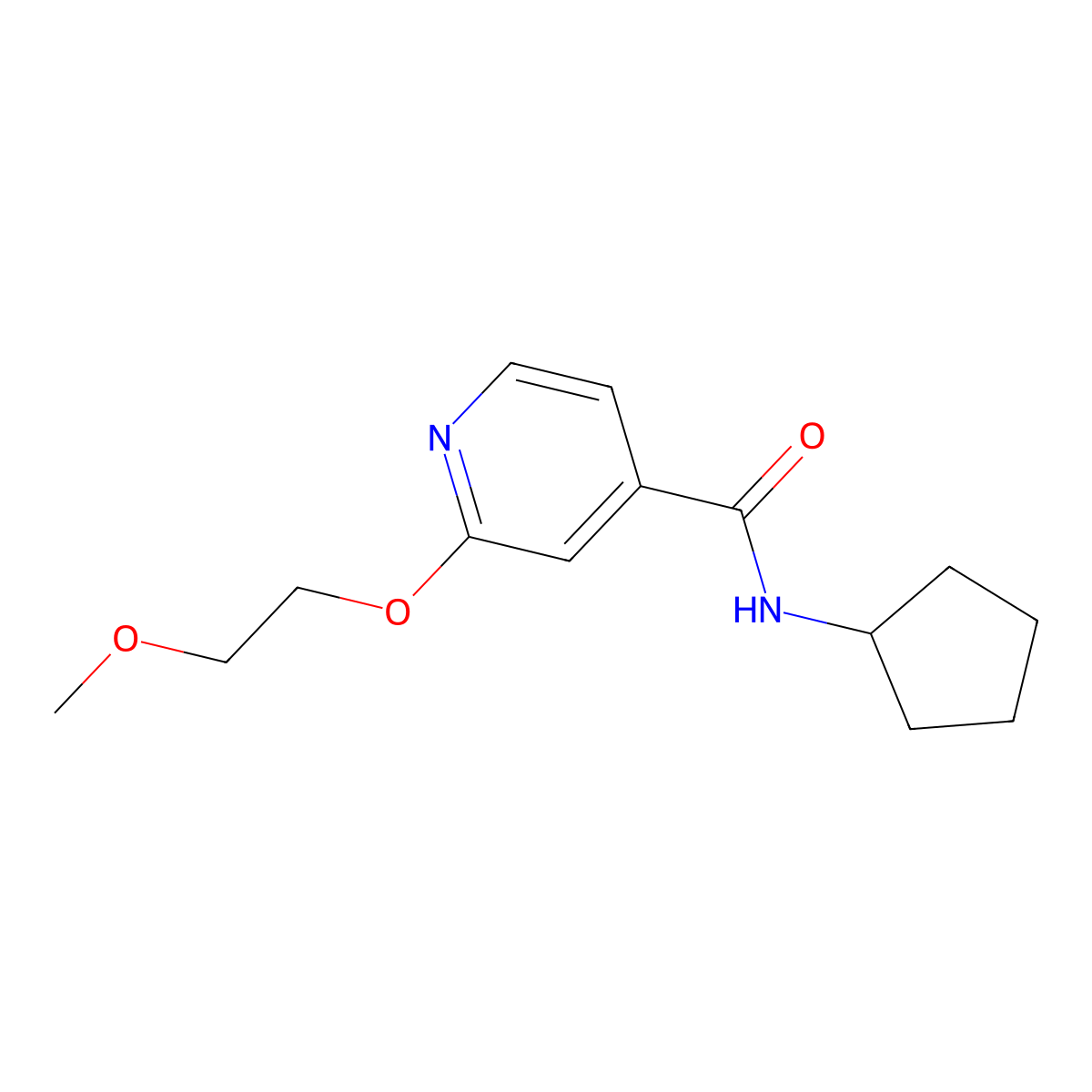 N-cyclopentyl-2-(2-methoxyethoxy)isonicotinamide molecular structure, CAS 2034492-22-1