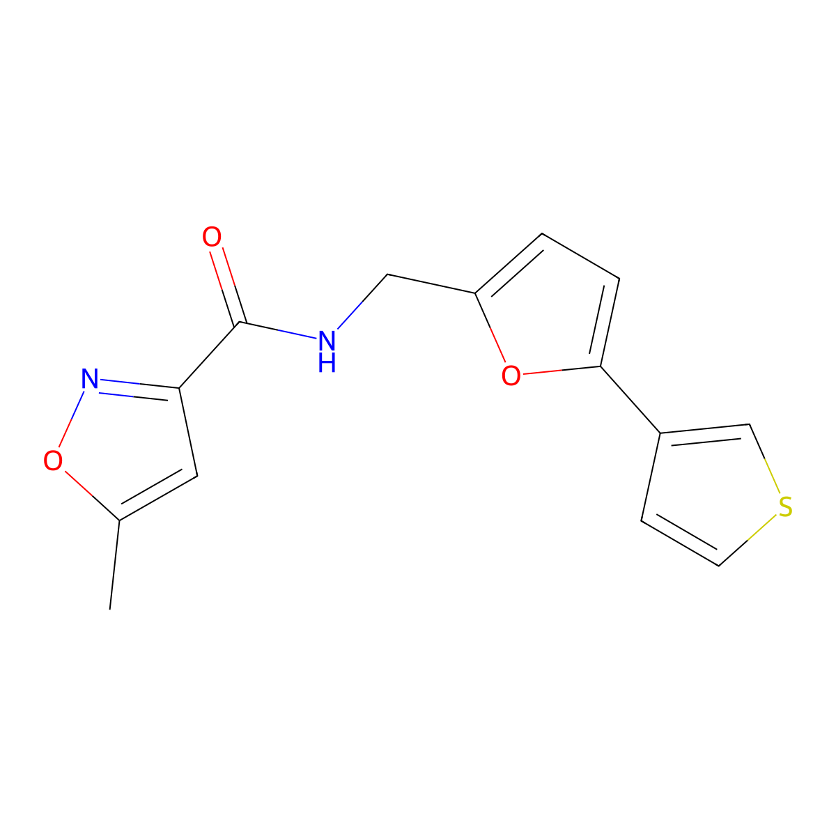 5-methyl-N-((5-(thiophen-3-yl)furan-2-yl)methyl)isoxazole-3-carboxamide molecular structure, CAS 2034492-33-4
