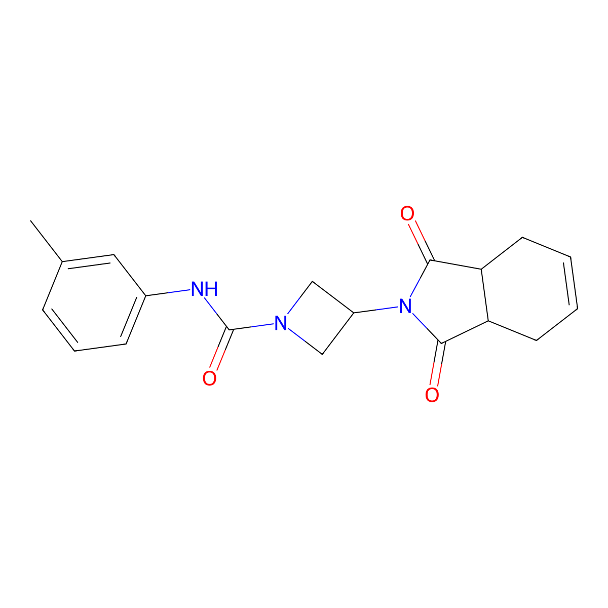 3-(1,3-dioxo-3a,4,7,7a-tetrahydro-1H-isoindol-2(3H)-yl)-N-(m-tolyl)azetidine-1-carboxamide molecular structure, CAS 2034492-37-8
