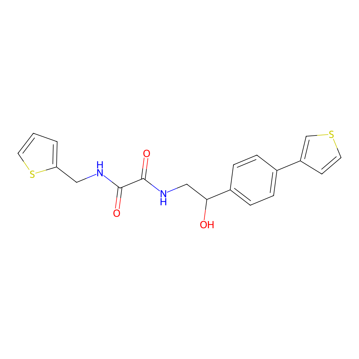 N1-(2-hydroxy-2-(4-(thiophen-3-yl)phenyl)ethyl)-N2-(thiophen-2-ylmethyl)oxalamide molecular structure, CAS 2034492-39-0