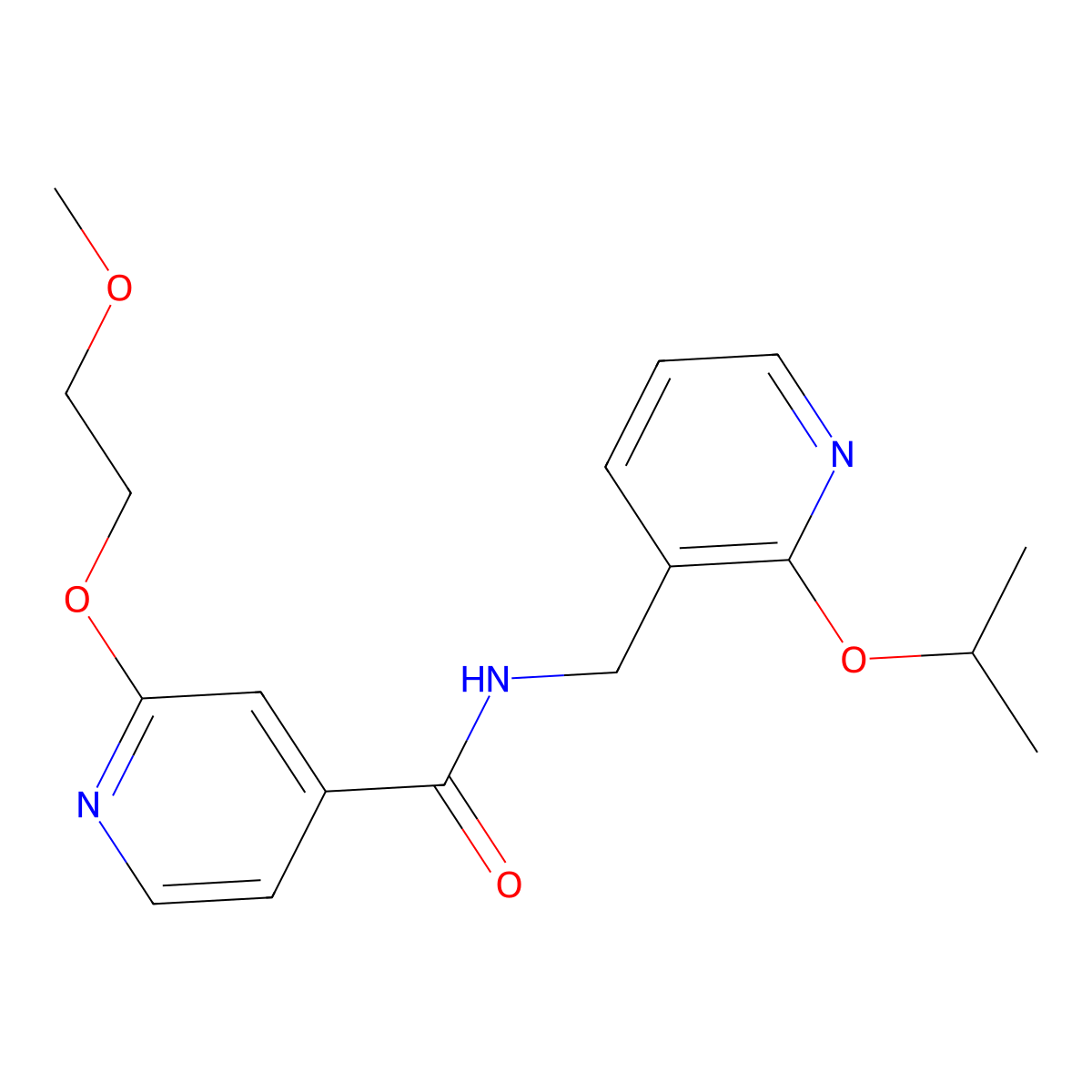 N-((2-isopropoxypyridin-3-yl)methyl)-2-(2-methoxyethoxy)isonicotinamide molecular structure, CAS 2034492-41-4