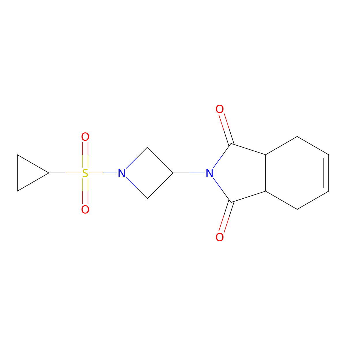 2-(1-(cyclopropylsulfonyl)azetidin-3-yl)-3a,4,7,7a-tetrahydro-1H-isoindole-1,3(2H)-dione molecular structure, CAS 2034492-43-6