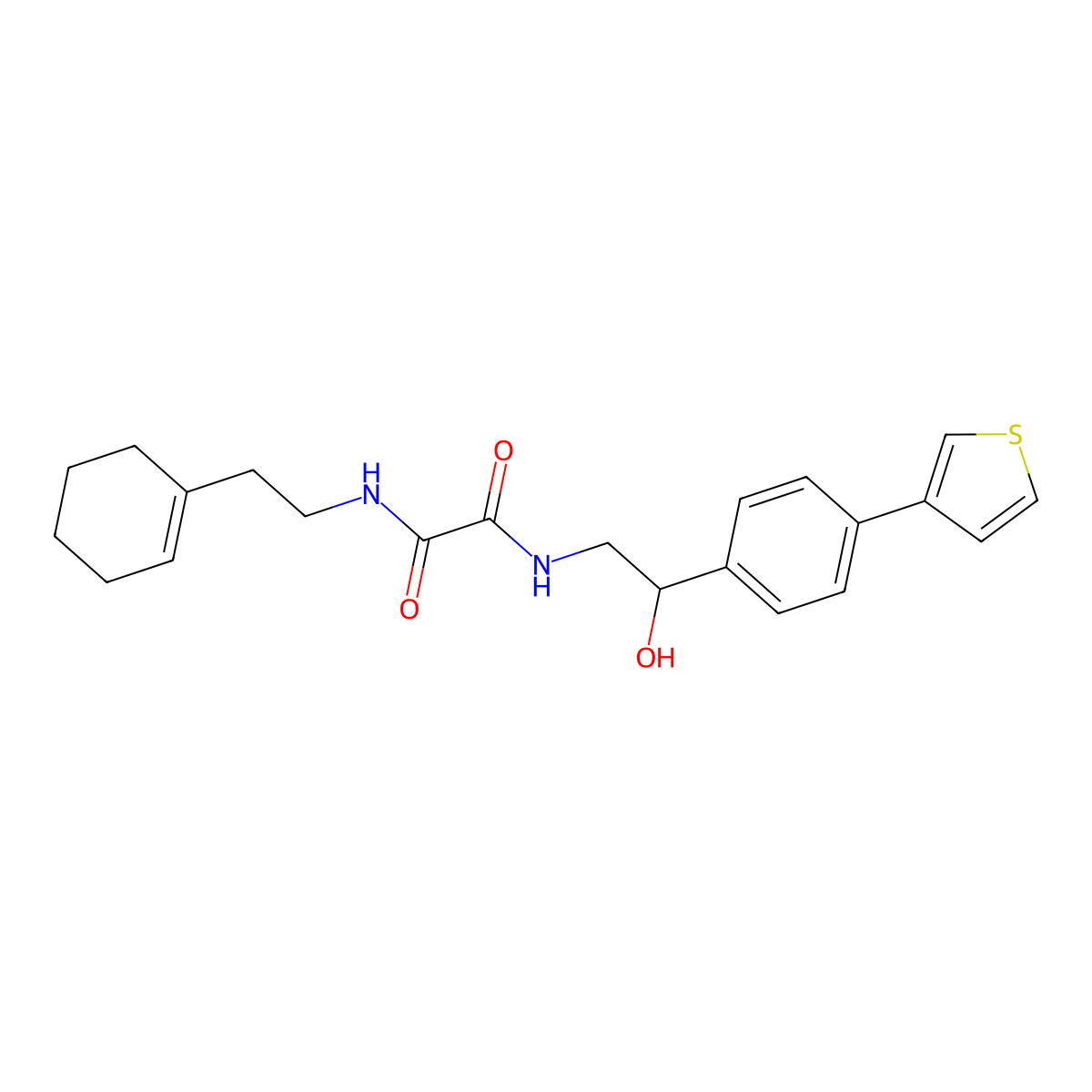 N'-[2-(cyclohex-1-en-1-yl)ethyl]-N-{2-hydroxy-2-[4-(thiophen-3-yl)phenyl]ethyl}ethanediamide molecular structure, CAS 2034492-46-9