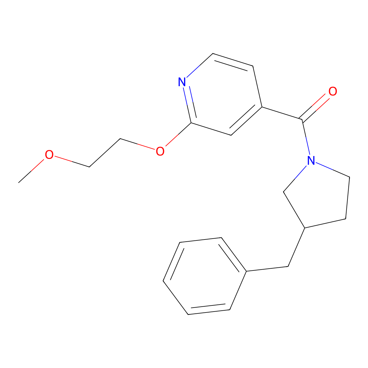 (3-Benzylpyrrolidin-1-yl)(2-(2-methoxyethoxy)pyridin-4-yl)methanone molecular structure, CAS 2034492-47-0