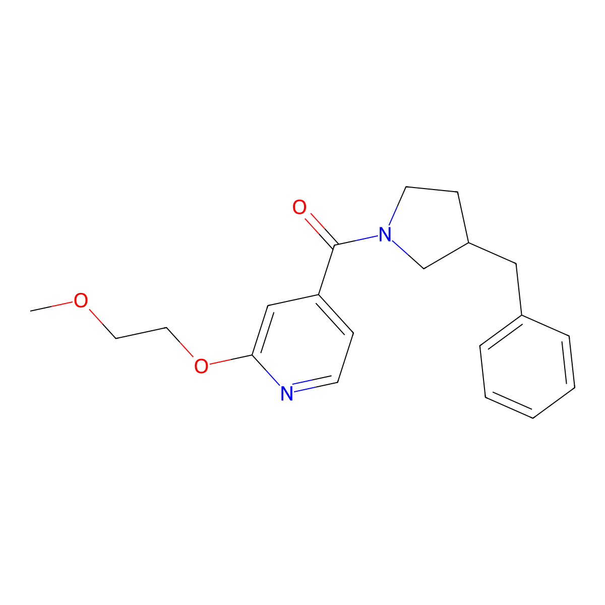 (3-Benzylpyrrolidin-1-yl)(2-(2-methoxyethoxy)pyridin-4-yl)methanone molecular structure, CAS 2034492-47-0