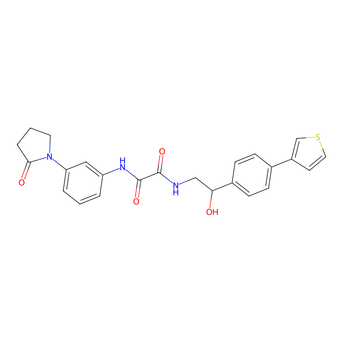 N1-(2-hydroxy-2-(4-(thiophen-3-yl)phenyl)ethyl)-N2-(3-(2-oxopyrrolidin-1-yl)phenyl)oxalamide molecular structure, CAS 2034492-58-3