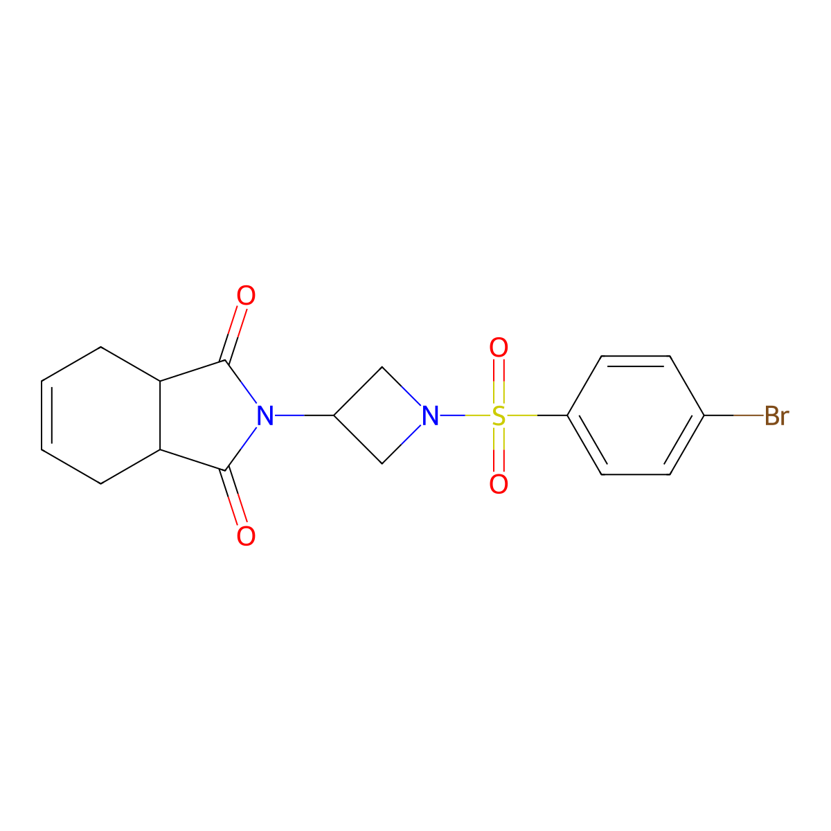 2-(1-((4-bromophenyl)sulfonyl)azetidin-3-yl)-3a,4,7,7a-tetrahydro-1H-isoindole-1,3(2H)-dione molecular structure, CAS 2034492-61-8