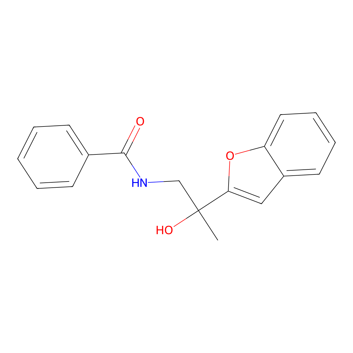N-(2-(benzofuran-2-yl)-2-hydroxypropyl)benzamide molecular structure, CAS 2034492-75-4