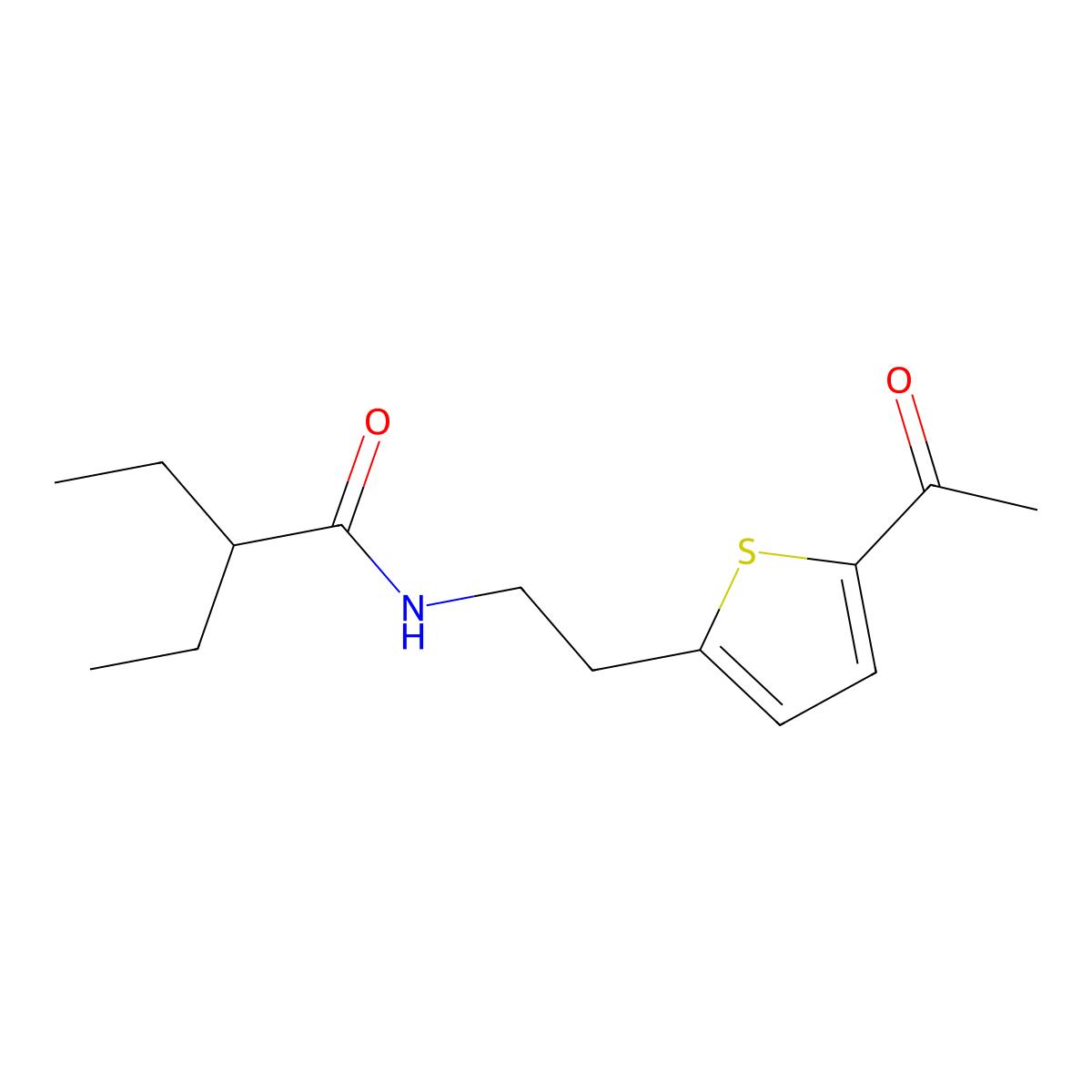 N-[2-(5-acetylthiophen-2-yl)ethyl]-2-ethylbutanamide molecular structure, CAS 2034492-76-5
