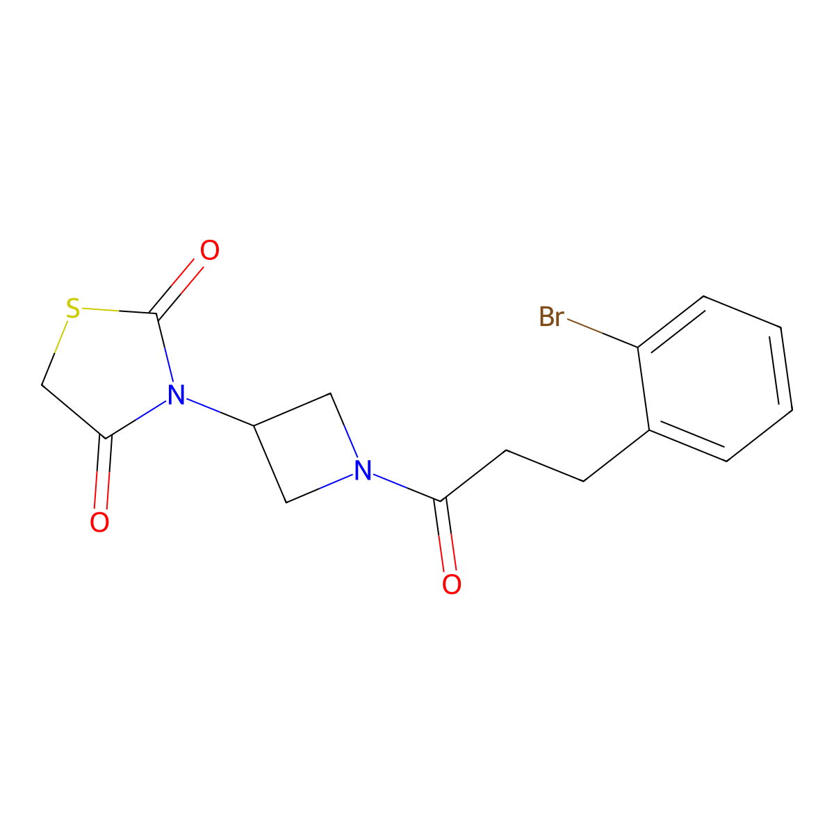 3-(1-(3-(2-Bromophenyl)propanoyl)azetidin-3-yl)thiazolidine-2,4-dione molecular structure, CAS 2034492-81-2