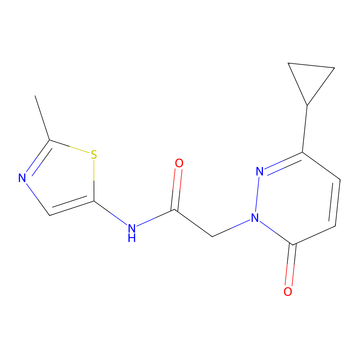 2-(3-cyclopropyl-6-oxopyridazin-1(6H)-yl)-N-(2-methylthiazol-5-yl)acetamide molecular structure, CAS 2034492-86-7
