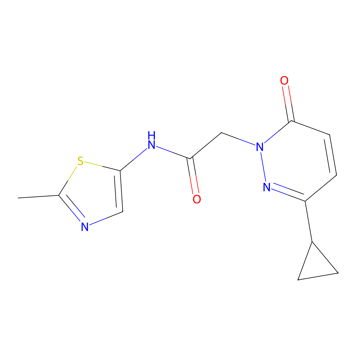 2-(3-cyclopropyl-6-oxopyridazin-1(6H)-yl)-N-(2-methylthiazol-5-yl)acetamide molecular structure, CAS 2034492-86-7