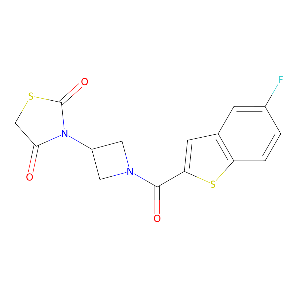 3-(1-(5-Fluorobenzo[b]thiophene-2-carbonyl)azetidin-3-yl)thiazolidine-2,4-dione molecular structure, CAS 2034492-92-5