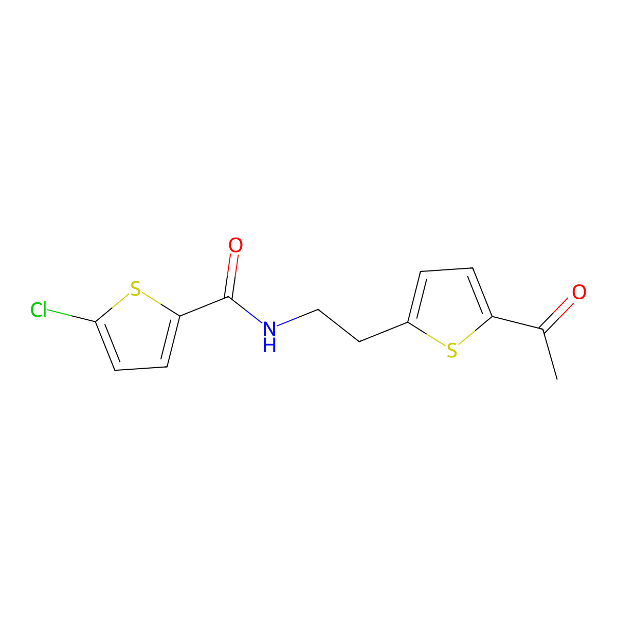 N-[2-(5-acetylthiophen-2-yl)ethyl]-5-chlorothiophene-2-carboxamide molecular structure, CAS 2034492-94-7