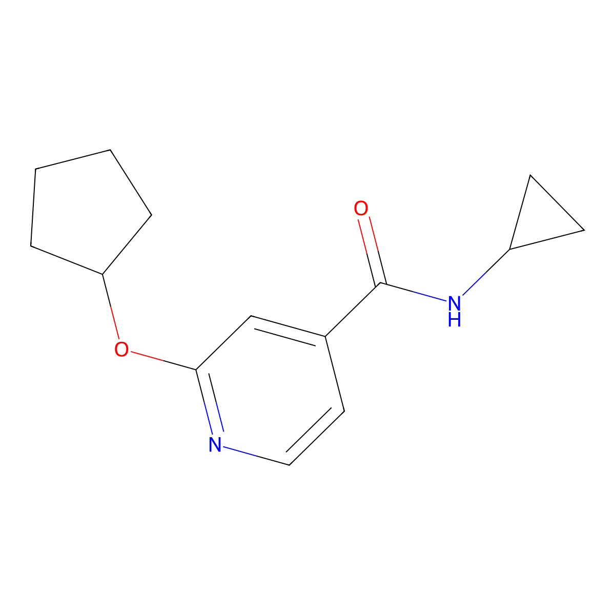 2-(cyclopentyloxy)-N-cyclopropylisonicotinamide molecular structure, CAS 2034492-97-0