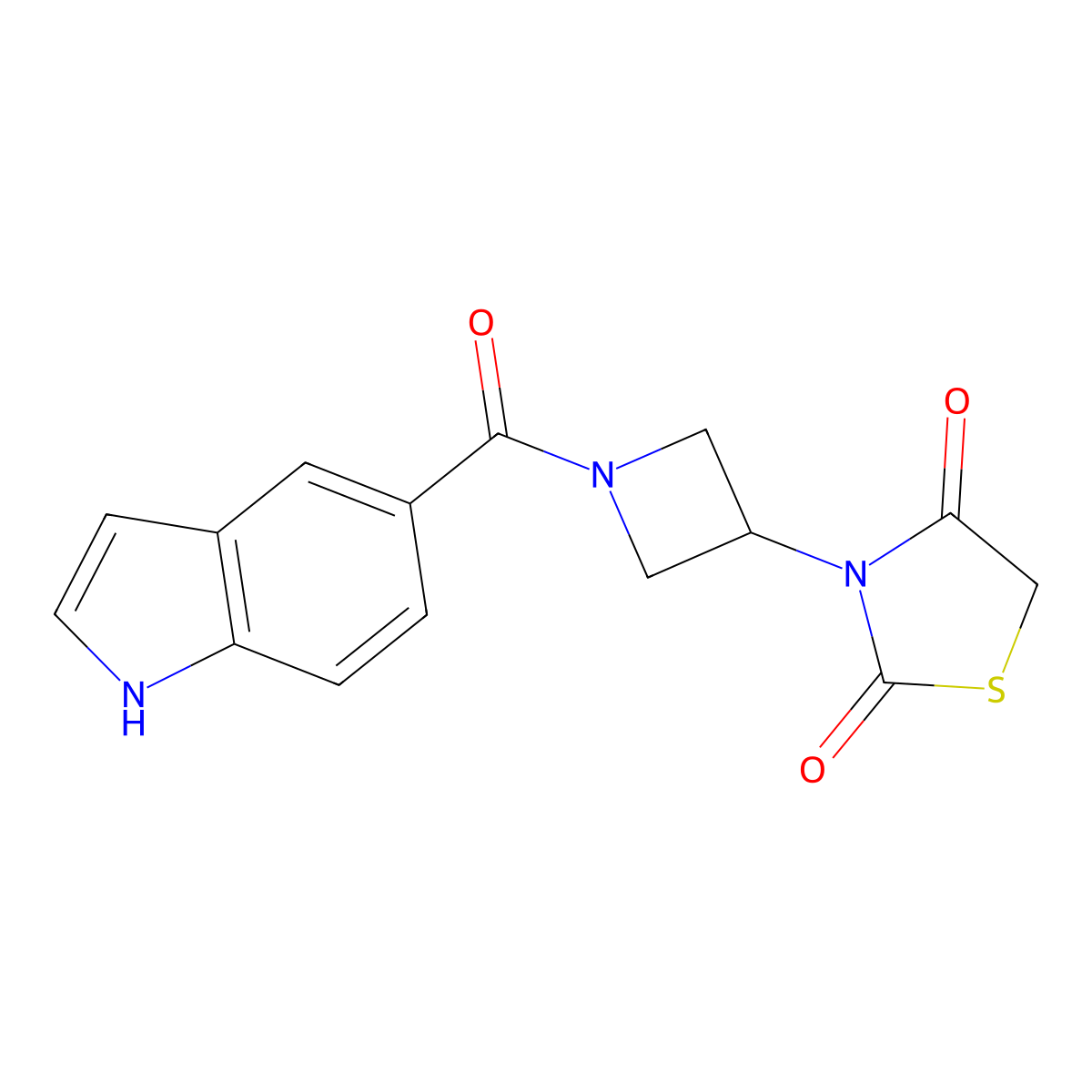 3-(1-(1H-indole-5-carbonyl)azetidin-3-yl)thiazolidine-2,4-dione molecular structure, CAS 2034492-98-1