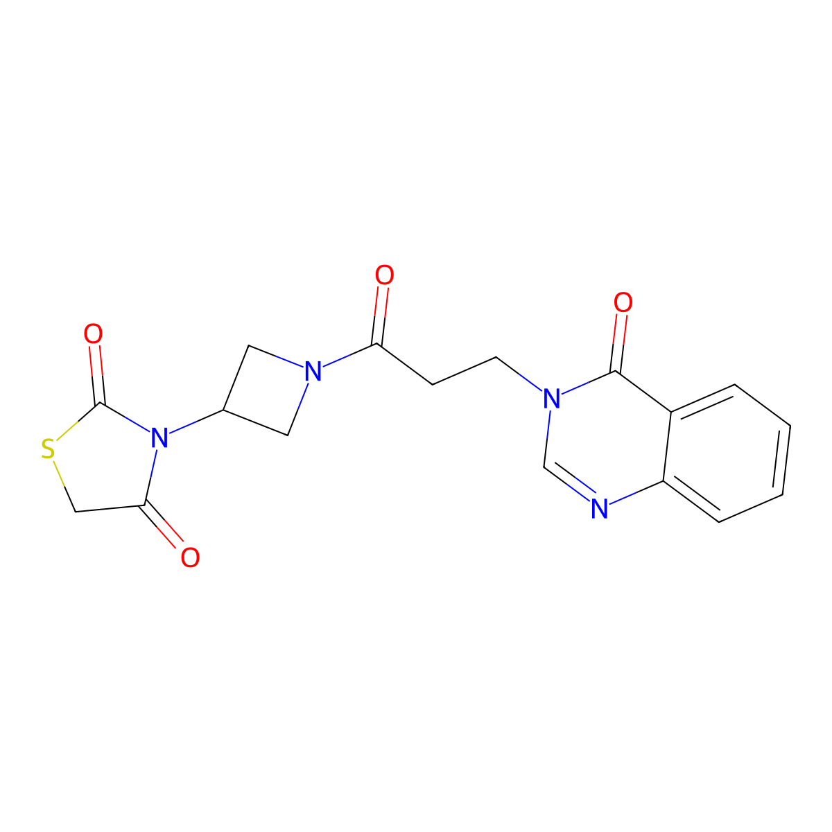 3-{1-[3-(4-Oxo-3,4-dihydroquinazolin-3-yl)propanoyl]azetidin-3-yl}-1,3-thiazolidine-2,4-dione molecular structure, CAS 2034493-09-7