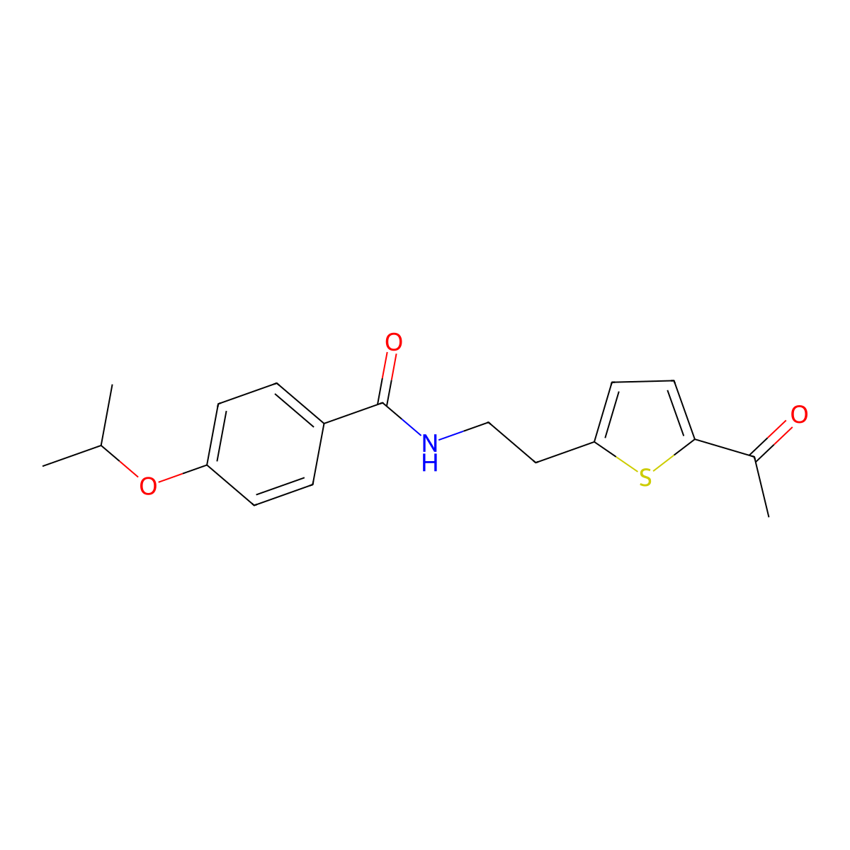 N-(2-(5-acetylthiophen-2-yl)ethyl)-4-isopropoxybenzamide molecular structure, CAS 2034493-10-0