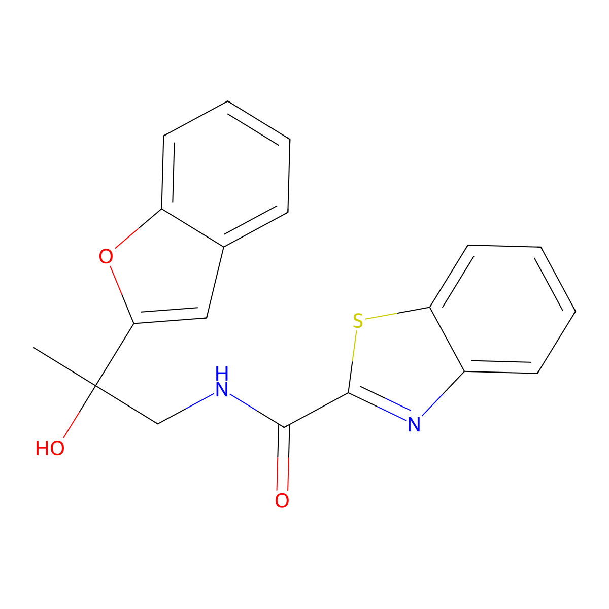 N-(2-(benzofuran-2-yl)-2-hydroxypropyl)benzo[d]thiazole-2-carboxamide molecular structure, CAS 2034493-13-3