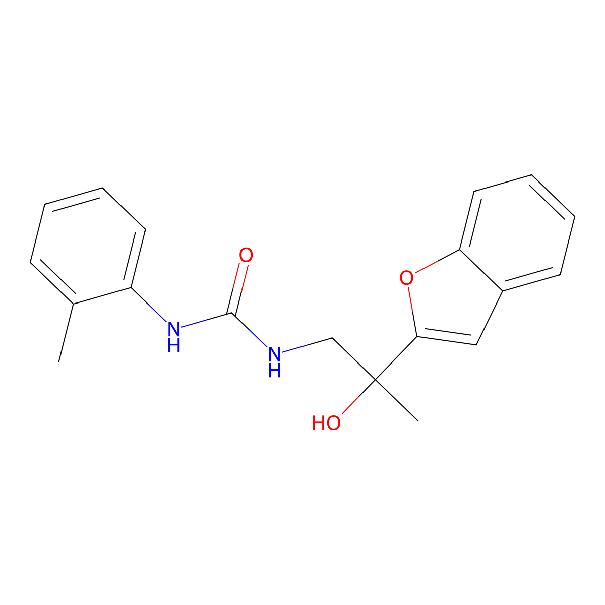 1-(2-(Benzofuran-2-yl)-2-hydroxypropyl)-3-(o-tolyl)urea molecular structure, CAS 2034493-20-2