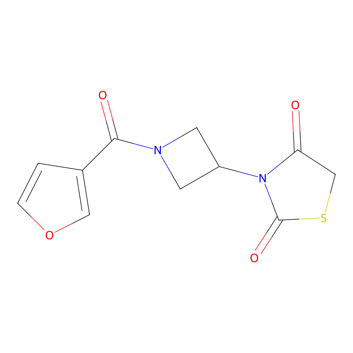 3-(1-(Furan-3-carbonyl)azetidin-3-yl)thiazolidine-2,4-dione molecular structure, CAS 2034493-21-3