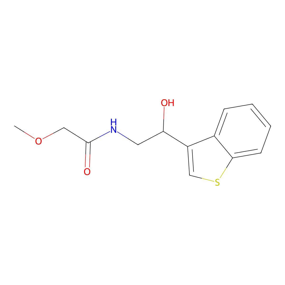 N-(2-(benzo[b]thiophen-3-yl)-2-hydroxyethyl)-2-methoxyacetamide molecular structure, CAS 2034493-22-4